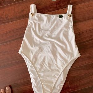 White one-piece swimsuit